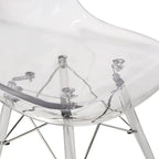 Chaise de salle à manger d'appoint en acrylique avec pieds Eiffel