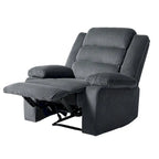 Ensemble de 2 fauteuils inclinables manuels en velours côtelé avec accoudoirs larges et repose-pieds