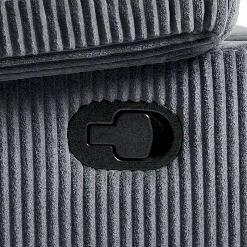 Ensemble de 2 fauteuils inclinables manuels en velours côtelé avec accoudoirs larges et repose-pieds