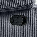 Ensemble de 2 fauteuils inclinables manuels en velours côtelé avec accoudoirs larges et repose-pieds