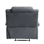 Ensemble de 2 fauteuils inclinables manuels en velours côtelé avec accoudoirs larges et repose-pieds