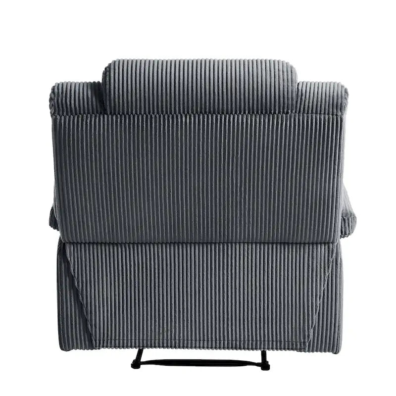 Ensemble de 2 fauteuils inclinables manuels en velours côtelé avec accoudoirs larges et repose-pieds