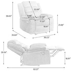 Ensemble de 2 fauteuils inclinables manuels en velours côtelé avec accoudoirs larges et repose-pieds
