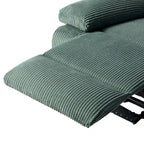 Ensemble de 2 fauteuils inclinables manuels en velours côtelé avec accoudoirs larges et repose-pieds
