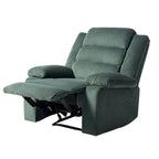 Ensemble de 2 fauteuils inclinables manuels en velours côtelé avec accoudoirs larges et repose-pieds