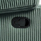 Ensemble de 2 fauteuils inclinables manuels en velours côtelé avec accoudoirs larges et repose-pieds