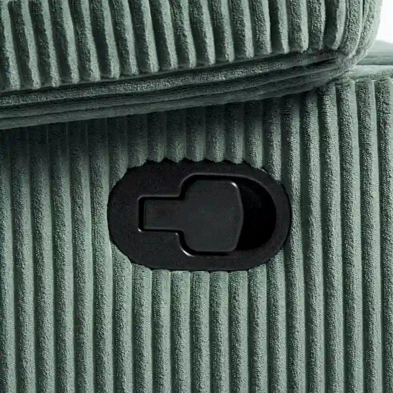 Ensemble de 2 fauteuils inclinables manuels en velours côtelé avec accoudoirs larges et repose-pieds