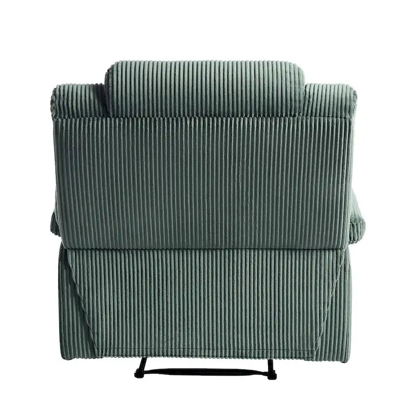 Ensemble de 2 fauteuils inclinables manuels en velours côtelé avec accoudoirs larges et repose-pieds