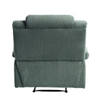Ensemble de 2 fauteuils inclinables manuels en velours côtelé avec accoudoirs larges et repose-pieds