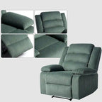 Ensemble de 2 fauteuils inclinables manuels en velours côtelé avec accoudoirs larges et repose-pieds
