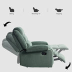 Ensemble de 2 fauteuils inclinables manuels en velours côtelé avec accoudoirs larges et repose-pieds