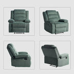 Ensemble de 2 fauteuils inclinables manuels en velours côtelé avec accoudoirs larges et repose-pieds