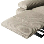 Ensemble de 2 fauteuils inclinables manuels en velours côtelé avec accoudoirs larges et repose-pieds