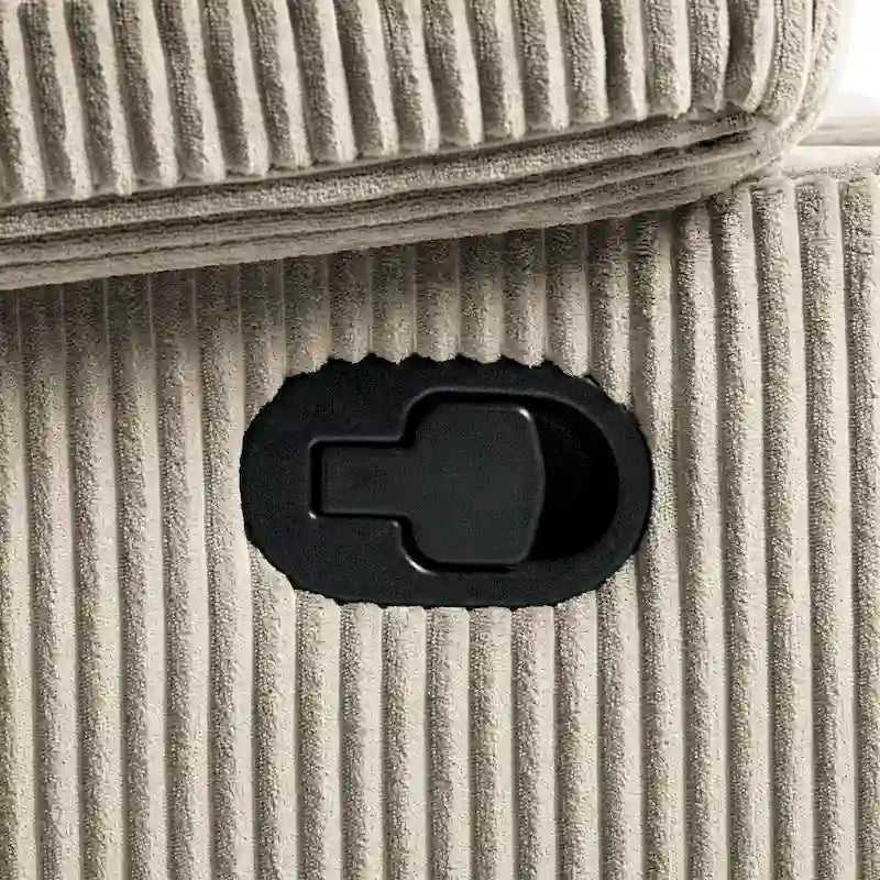 Ensemble de 2 fauteuils inclinables manuels en velours côtelé avec accoudoirs larges et repose-pieds