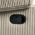 Ensemble de 2 fauteuils inclinables manuels en velours côtelé avec accoudoirs larges et repose-pieds