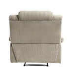 Ensemble de 2 fauteuils inclinables manuels en velours côtelé avec accoudoirs larges et repose-pieds