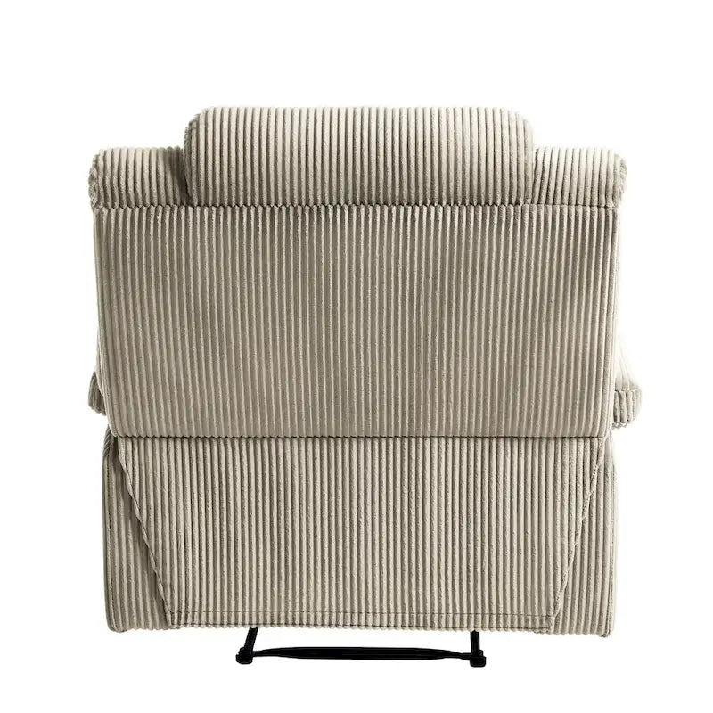 Ensemble de 2 fauteuils inclinables manuels en velours côtelé avec accoudoirs larges et repose-pieds
