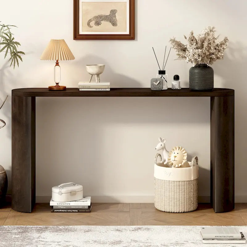 Console semi-cylindrique – MDF et hévéa, plusieurs options de couleur