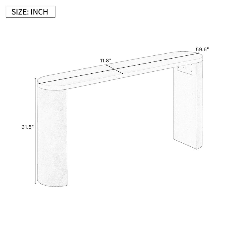 Console semi-cylindrique – MDF et hévéa, plusieurs options de couleur