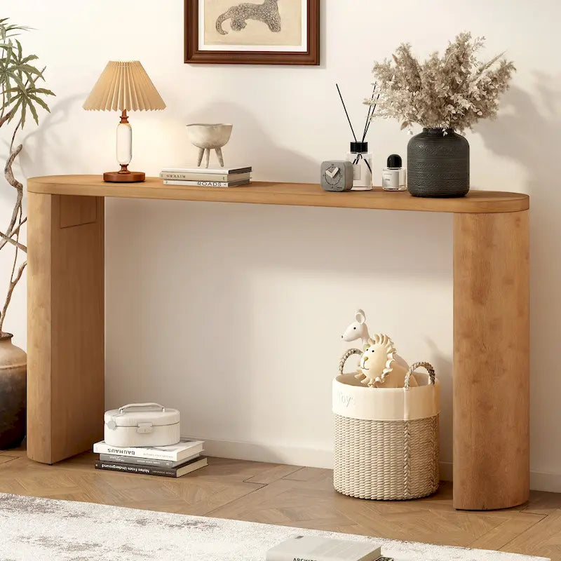 Console semi-cylindrique – MDF et hévéa, plusieurs options de couleur