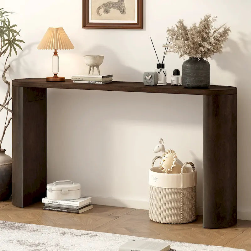 Console semi-cylindrique – MDF et hévéa, plusieurs options de couleur