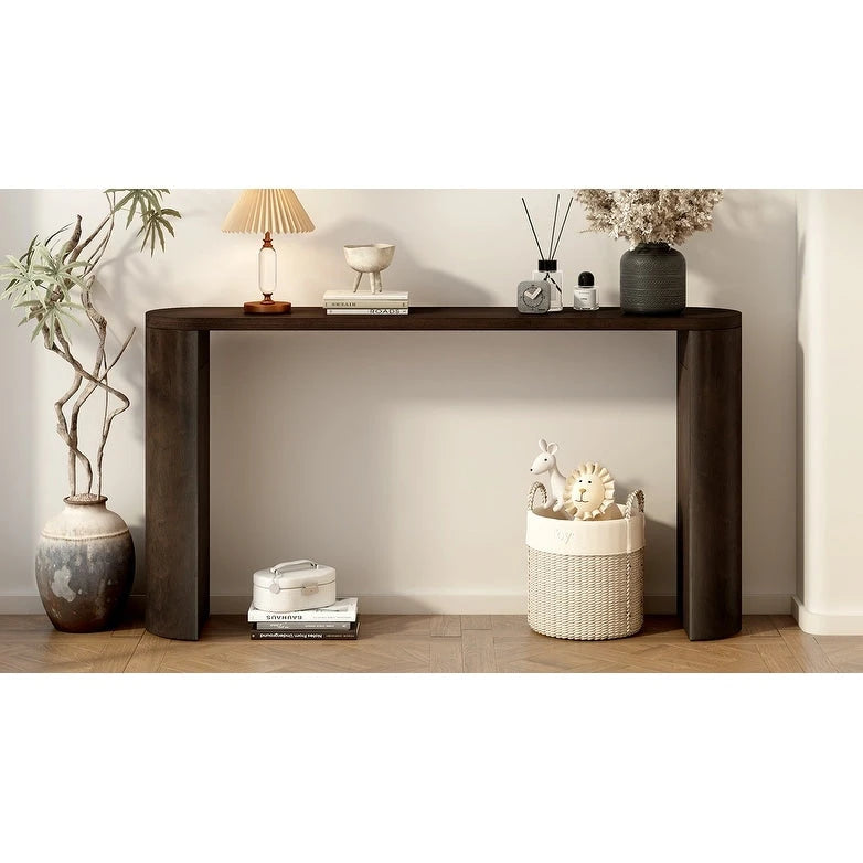 Console semi-cylindrique – MDF et hévéa, plusieurs options de couleur
