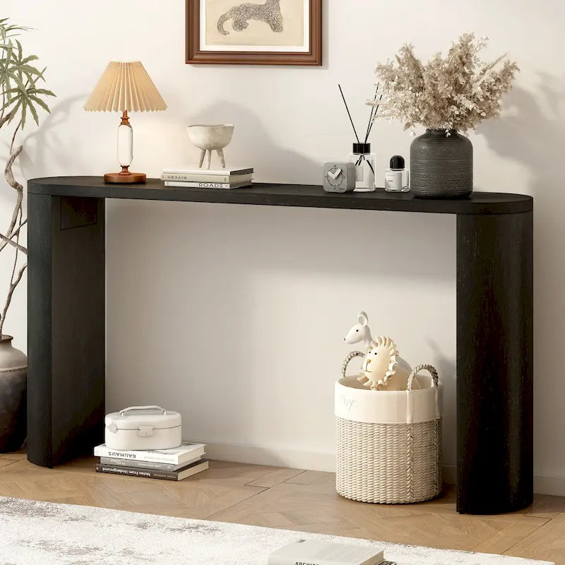 Console semi-cylindrique – MDF et hévéa, plusieurs options de couleur