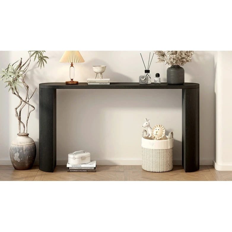Console semi-cylindrique – MDF et hévéa, plusieurs options de couleur