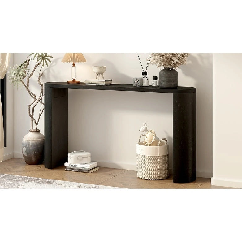 Console semi-cylindrique – MDF et hévéa, plusieurs options de couleur