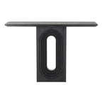 Console en bois avec piédestal ovale sculpté - Noir