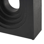 Console en bois avec piédestal ovale sculpté - Noir