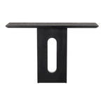 Console en bois avec piédestal ovale sculpté - Noir