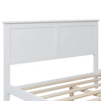 Lit plateforme double blanc avec tête de lit