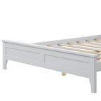 Lit plateforme double blanc avec tête de lit