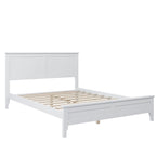 Lit plateforme double blanc avec tête de lit