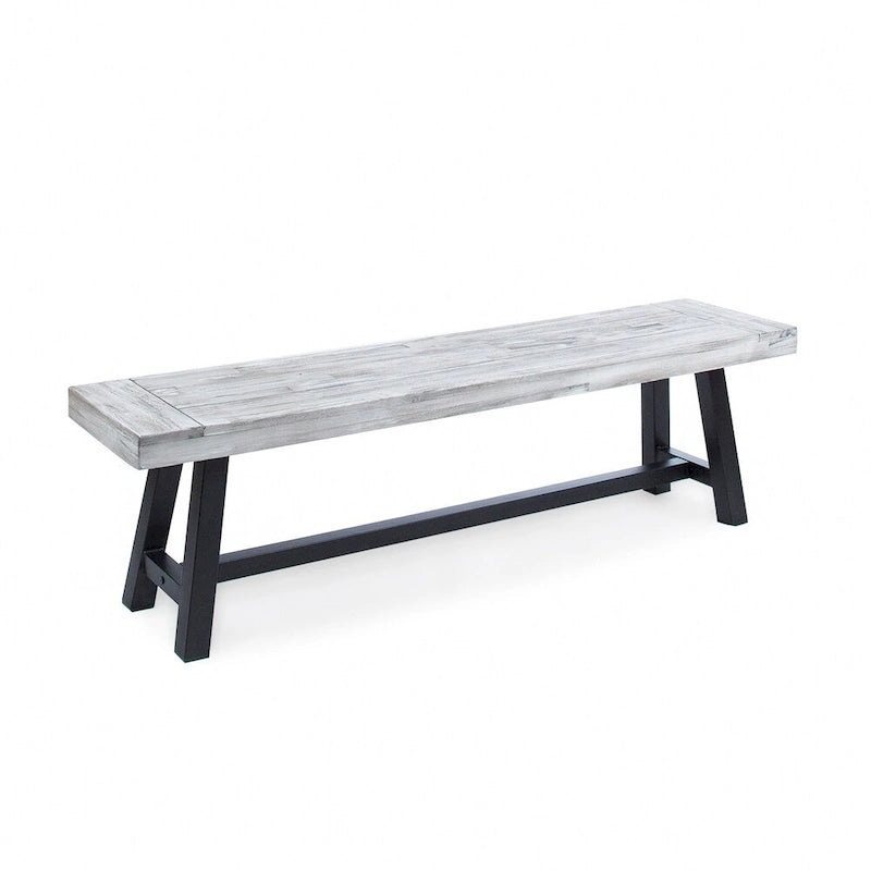 Banc de salle à manger rectangulaire en bois d'acacia style ferme