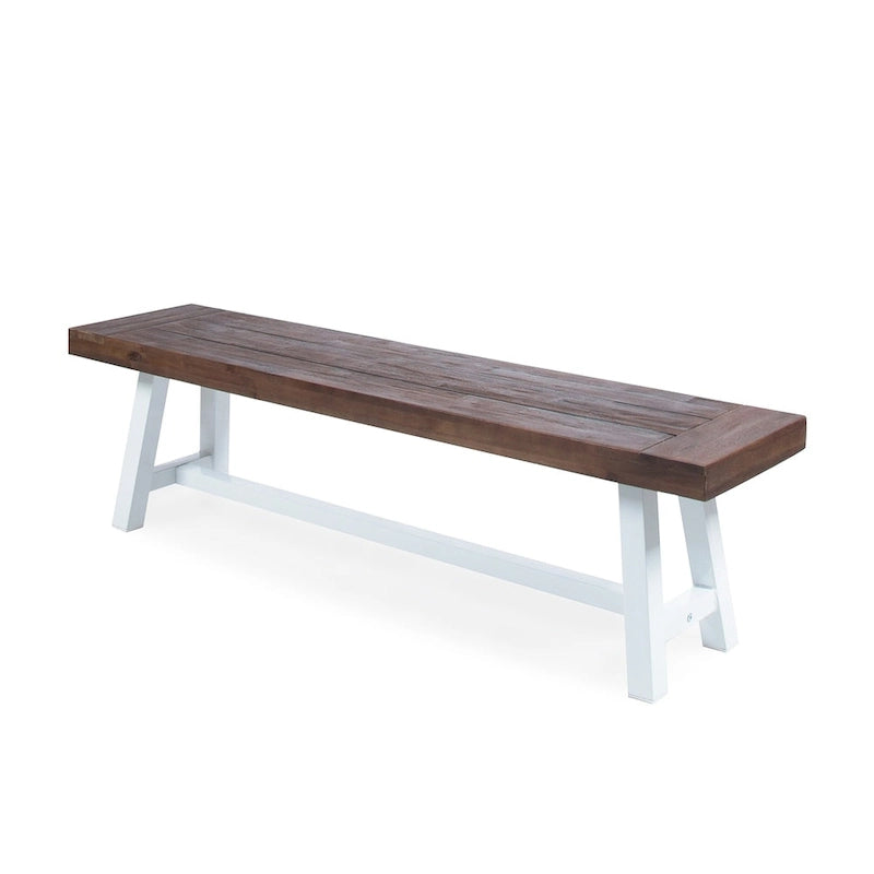 Banc de salle à manger rectangulaire en bois d'acacia style ferme