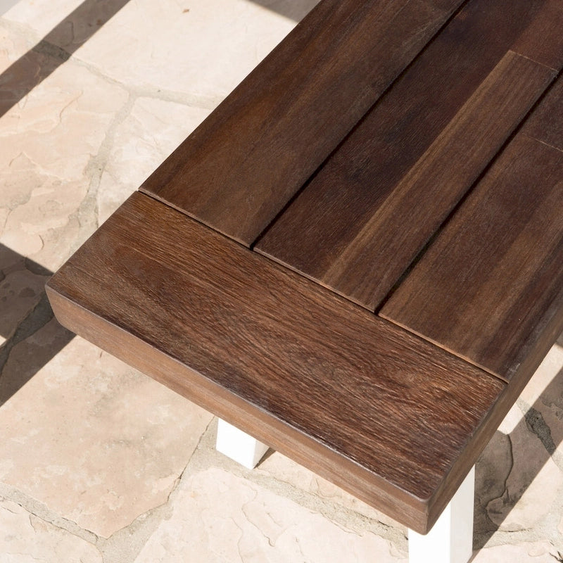 Banc de salle à manger rectangulaire en bois d'acacia style ferme