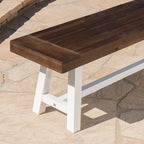 Banc de salle à manger rectangulaire en bois d'acacia style ferme