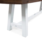Banc de salle à manger rectangulaire en bois d'acacia style ferme
