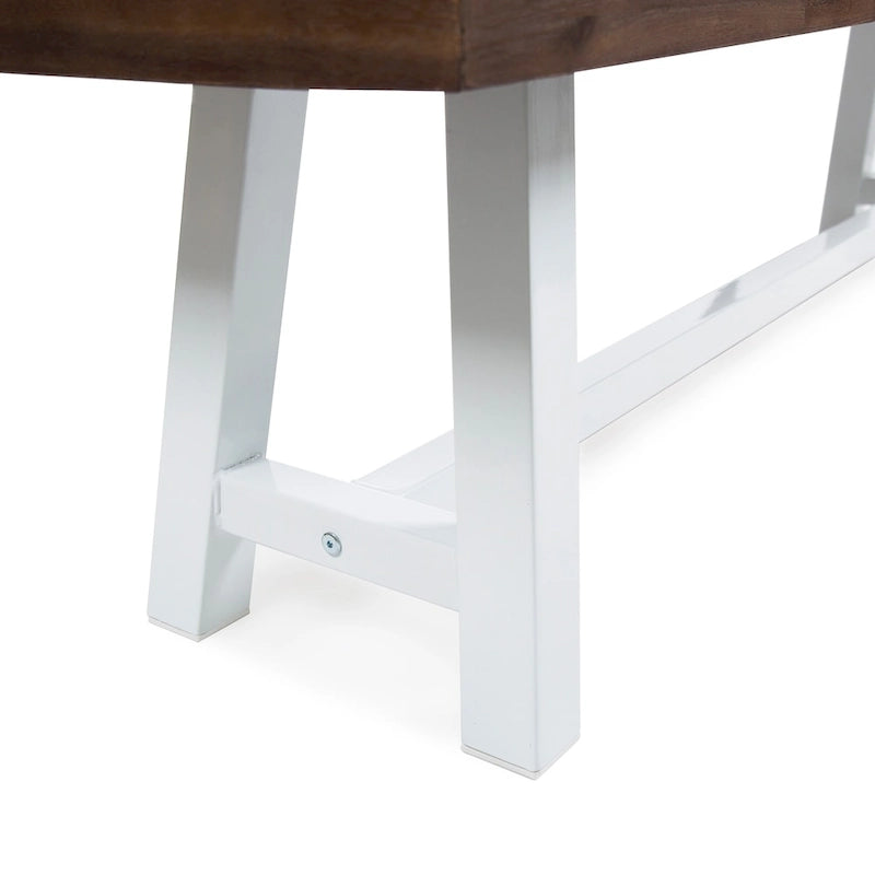 Banc de salle à manger rectangulaire en bois d'acacia style ferme