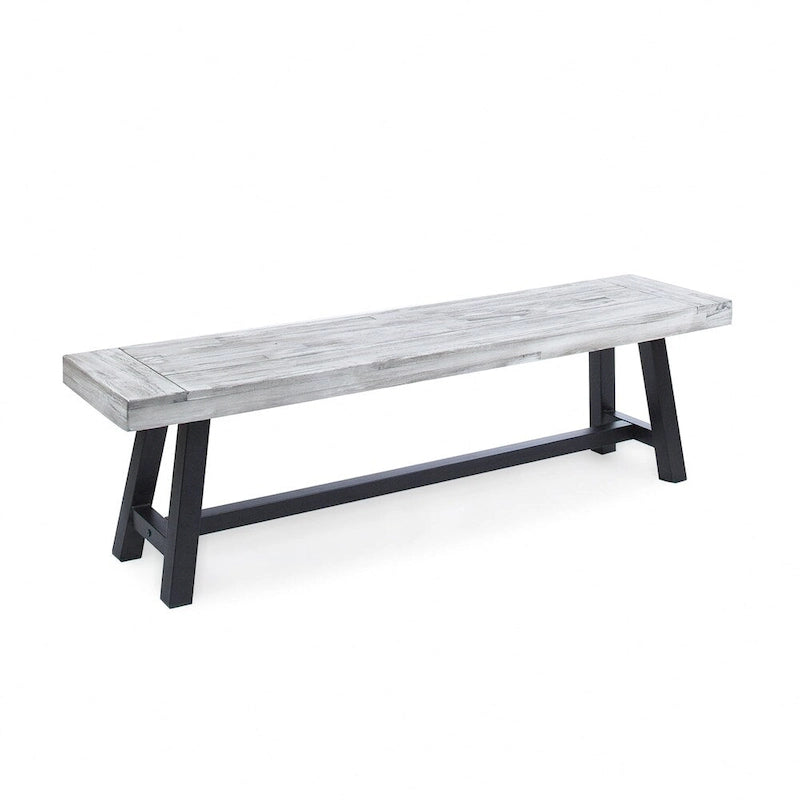 Banc de salle à manger rectangulaire en bois d'acacia style ferme