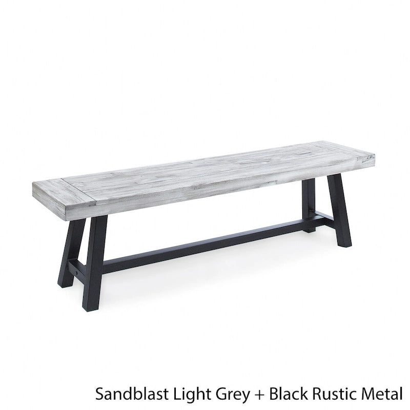 Banc de salle à manger rectangulaire en bois d'acacia style ferme