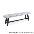Banc de salle à manger rectangulaire en bois d'acacia style ferme