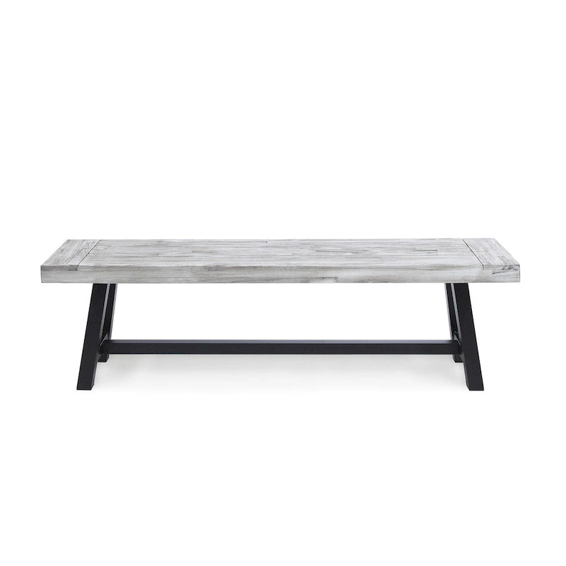 Banc de salle à manger rectangulaire en bois d'acacia style ferme