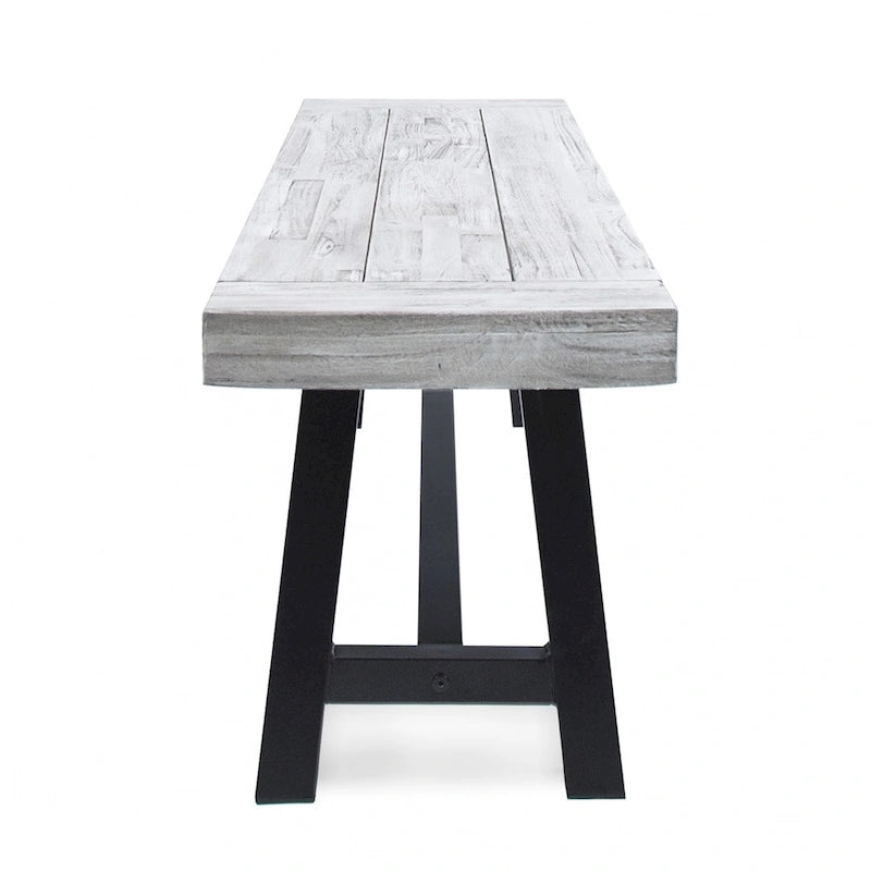Banc de salle à manger rectangulaire en bois d'acacia style ferme