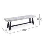 Banc de salle à manger rectangulaire en bois d'acacia style ferme