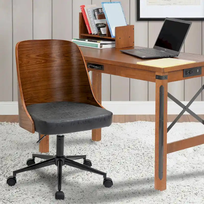 Chaise de bureau de direction avec dossier en bois massif