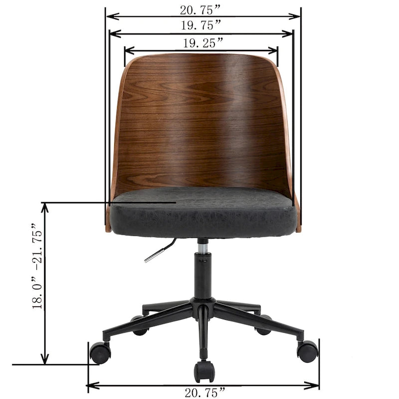 Chaise de bureau de direction avec dossier en bois massif