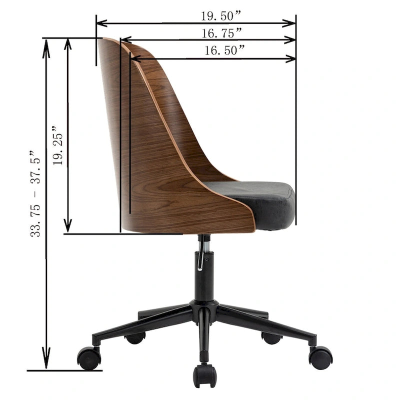Chaise de bureau de direction avec dossier en bois massif